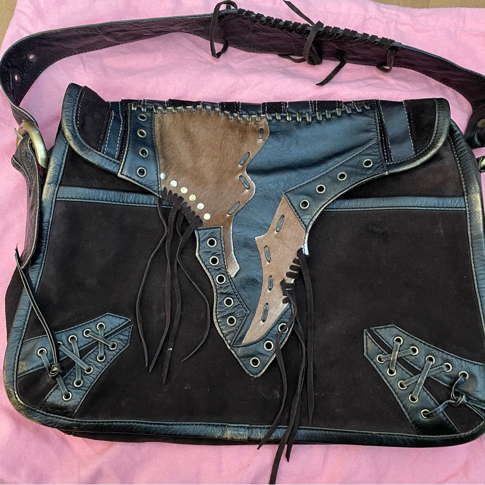 Vintage Francesco Biasia shoulder bag, Intentionally distressed Western Style